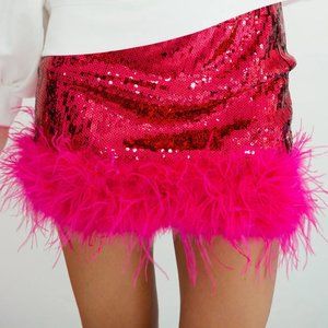 SEQUIN FEATHER SKIRT